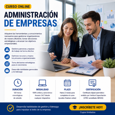 CURSO ADMINISTRACION DE EMPRESAS 120 Hrs.