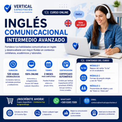 CURSO INGLES COMUNICACIONAL INTERMEDIO-AVANZADO 120 hrs.