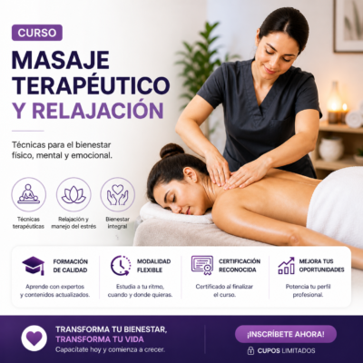 CURSO MASAJE, TERAPEUTICO, RELAJACION Y PODAL