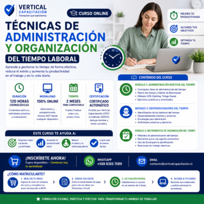CURSO TECNICAS DE ADMINISTRACION Y ORGANIZACION DEL TIEMPO