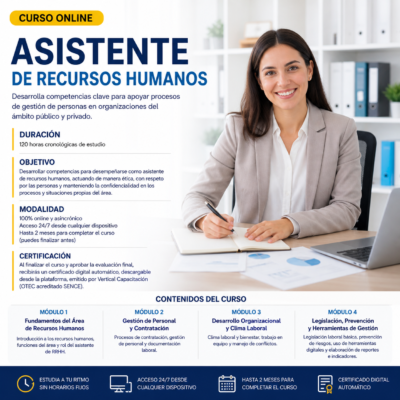 ASISTENTE DE RECURSOS HUMANOS 120 HORAS
